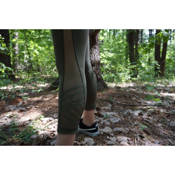 Lululemon  Green Size 4 Weaved Leg Leggings Pants Exercise Compression Women - Picture 8 of 11